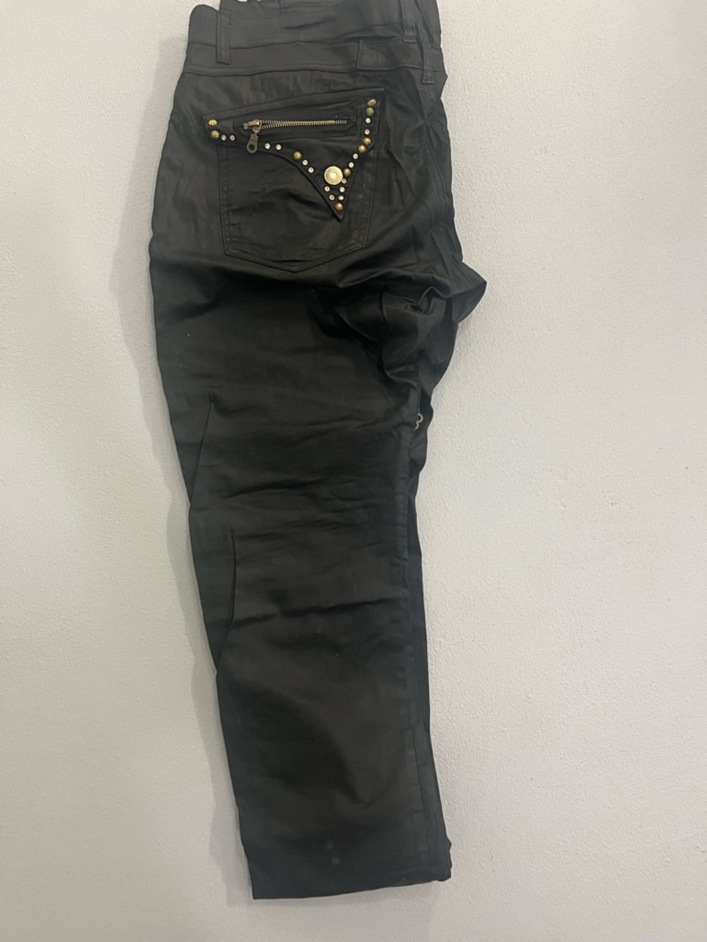 Robin's Jean Black Skinny Jeans with Gold Stud Accents